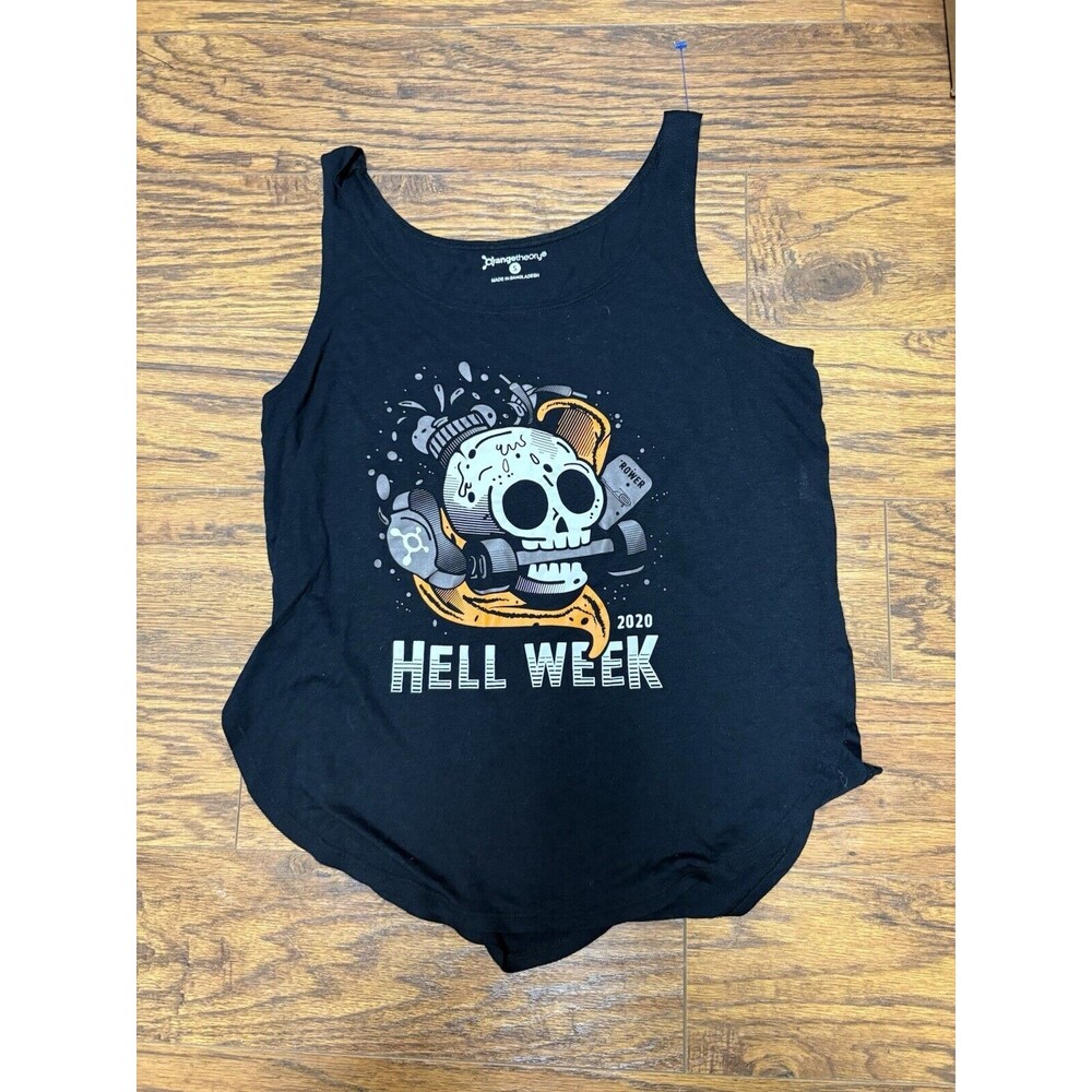 Orange Theory Womens Tank Top Hell Week Skull Women’s Small Black A5